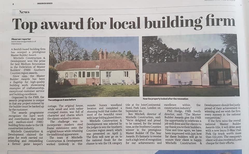 Robertsbridge Cottage newspaper feature
